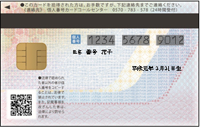 マイナンバーカード（裏）イメージ図
