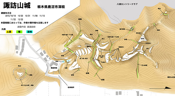 諏訪山城縄張り図 諏訪山城縄張り図