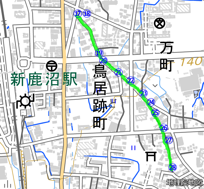 鳥居跡町付近の地図 鳥居跡町付近の地図
