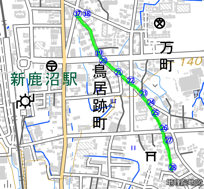 鳥居跡町付近の地図