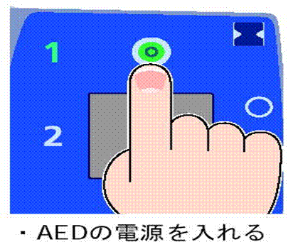 AED電源を入れる