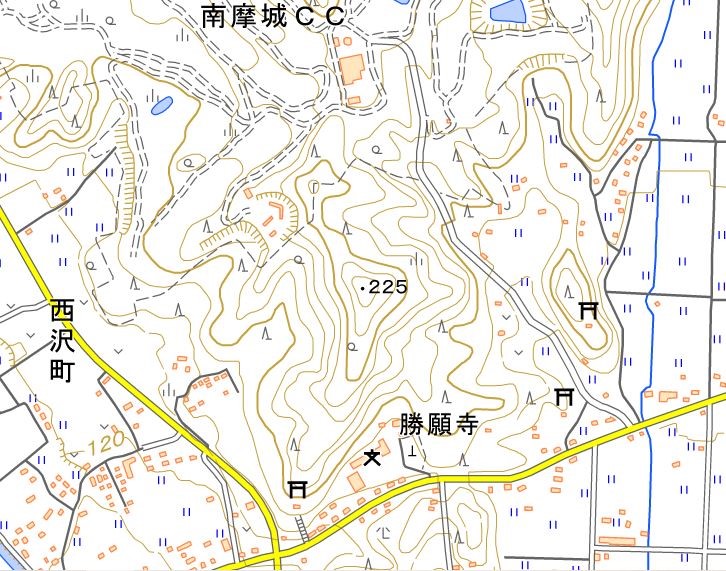 城の位置図（国土地理院地図）