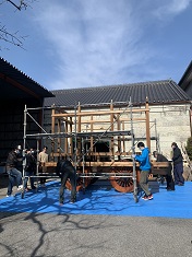 麻苧町【彫刻屋台組み立て　１日目】