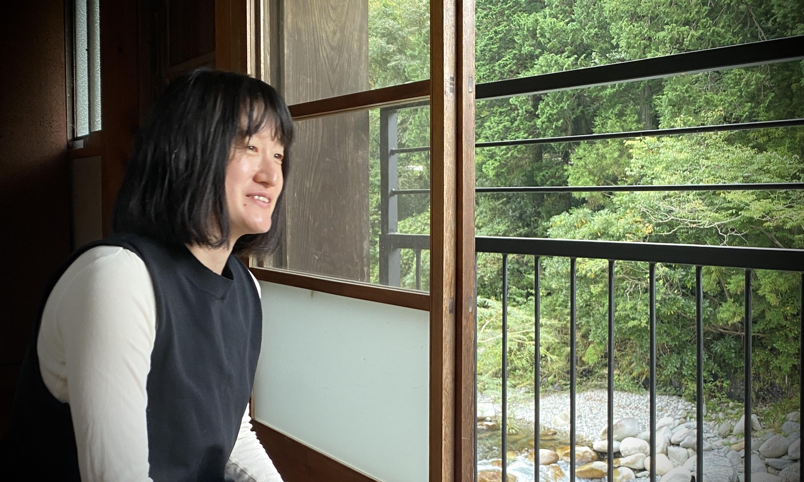 大芦川をながめるなおさん