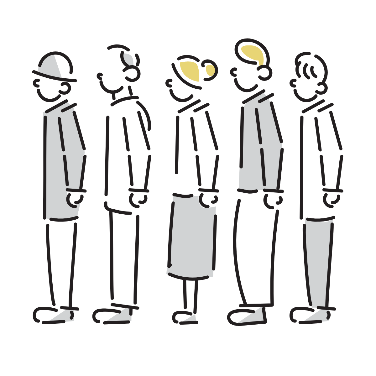 並ぶ人々のイラスト