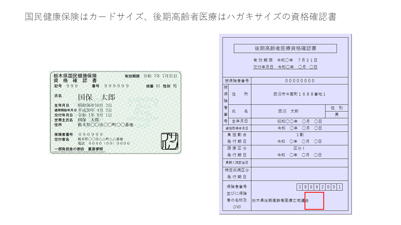 国保・後期資格確認書 国保・後期資格確認書