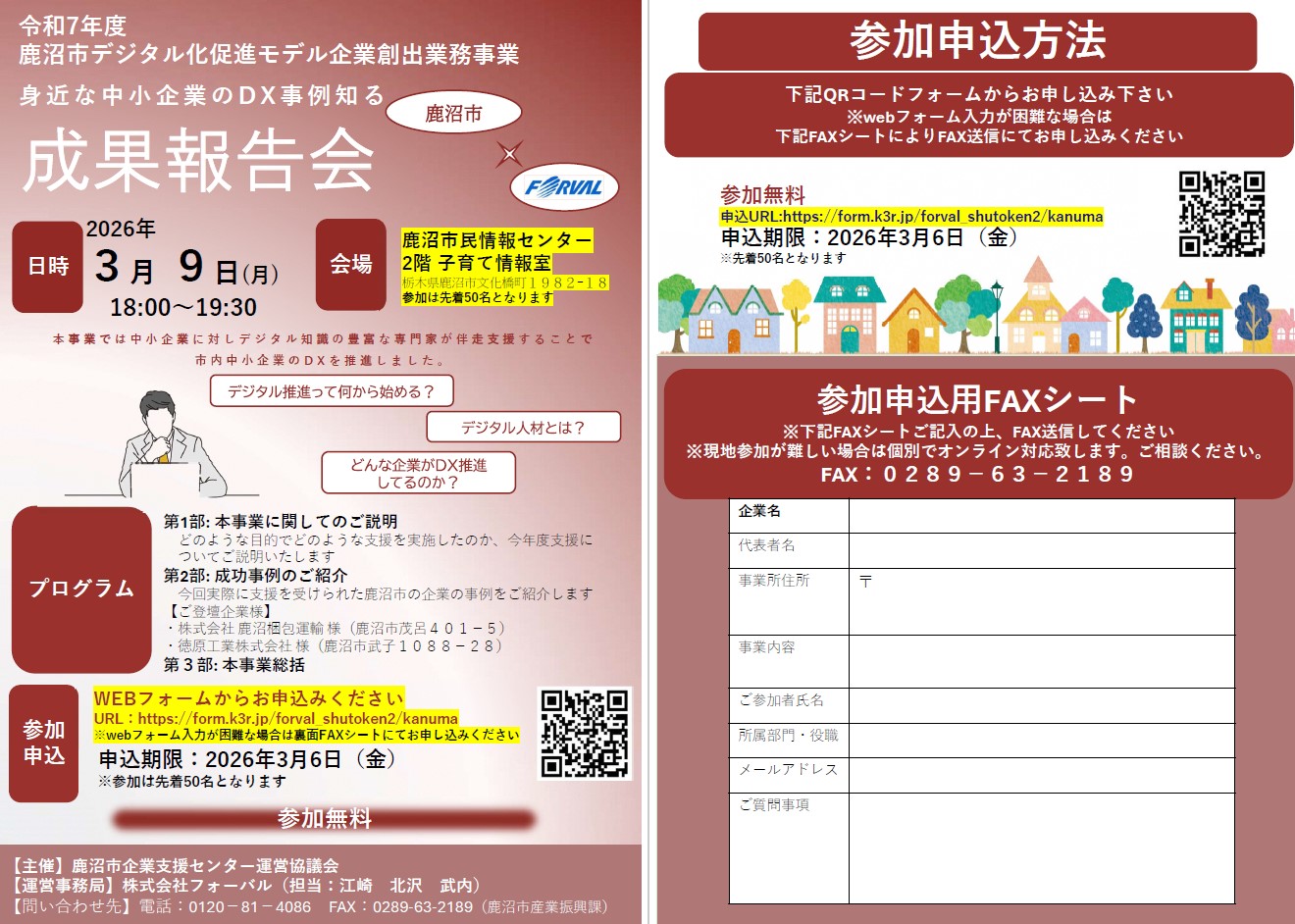 鹿沼市デジタル化促進モデル企業創出事業成果報告会