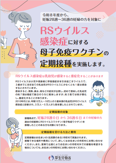 RS画.png RSウイルス感染症に対する母子免疫ワクチンの定期接種実施